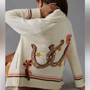 Anthropologie Maeve Duffle Horseshoe Cardigan